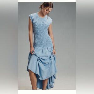Anthropologie Light Blue High Low Dress